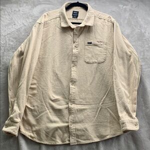 RVCA ✬ XXL 2XL REGUALR FIT MENS CASUAL LONG SLEEVE BUTTON DOWN ✬ TAN 99064